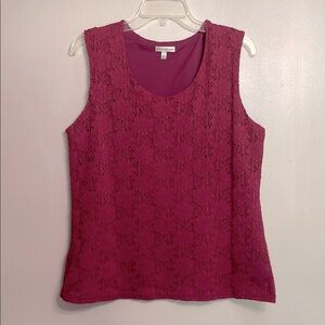 Maroon Lace Tank Top by Croft & Barrow